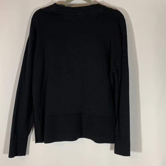 Adidas Black Knit Ribbed Side Slit Sweater Top - Picture 6 of 8